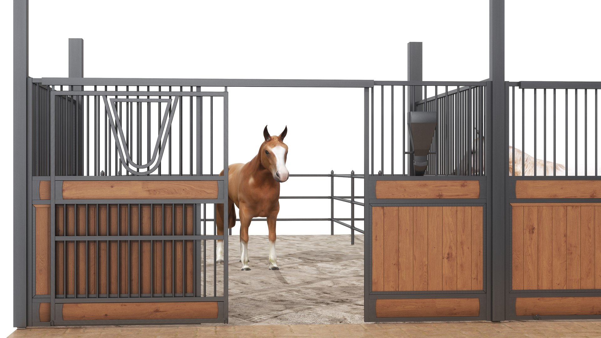 Horse Track Race Block And Horse Farm Stable 3D - TurboSquid 2271325