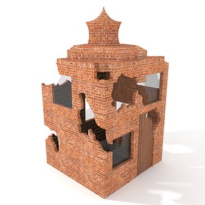 destroyed building 3D model