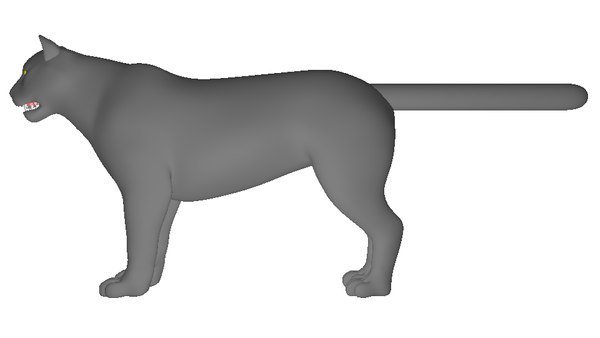 feline modeled 3d obj