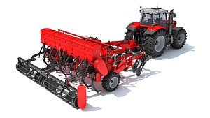 3D tractor seed drill model