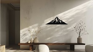 3D Mountain Peak Wall Art Silhouette Decor