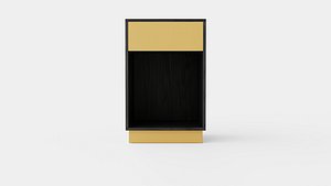3D Bedside Table With a Drawer Black model