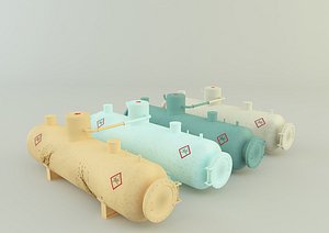industrial gas tanks 3D model 3D model