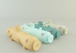 industrial gas tanks 3D model