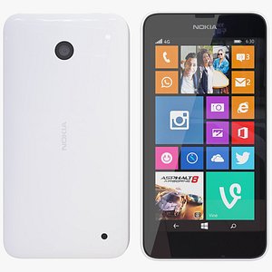 3d nokia 635 white model