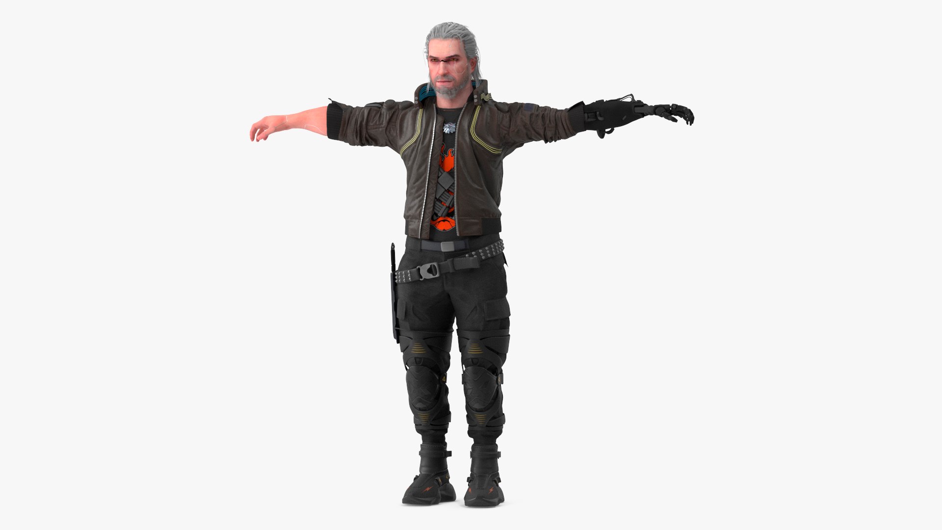 Cyberpunk 2077 Geralt Character T-Pose 3D model preview