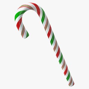 Christmas Cane Lollipop Red and Green 3D model