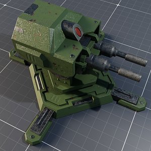 Free Sci-fi Game-Ready Turret Model - Low Poly Asset for Games