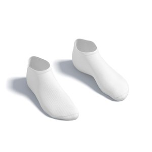 White Low-cut Socks - fabric sox pair 3D model