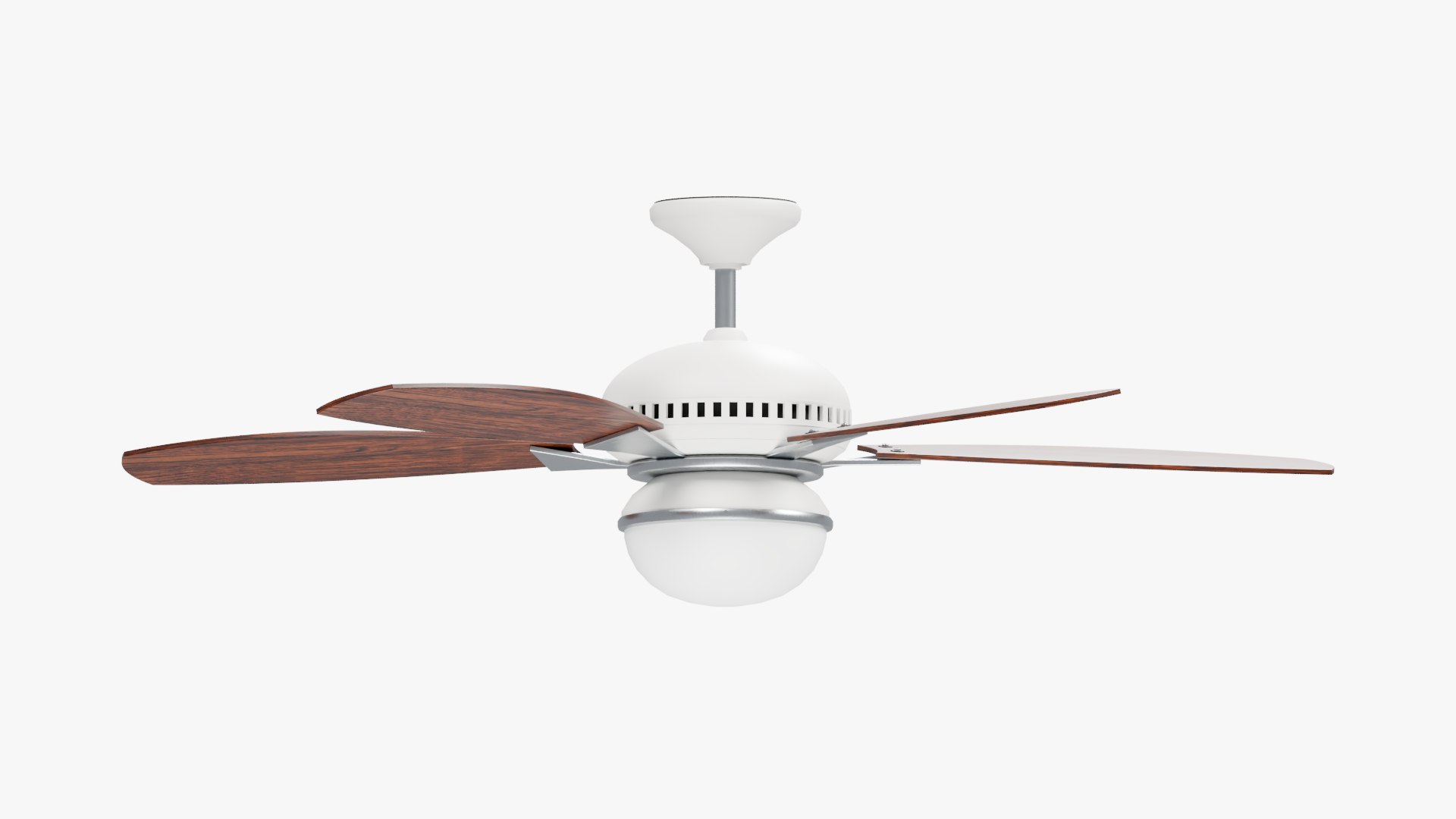 Five Blade Ceiling Fan With Light 3D Model - TurboSquid 2632631