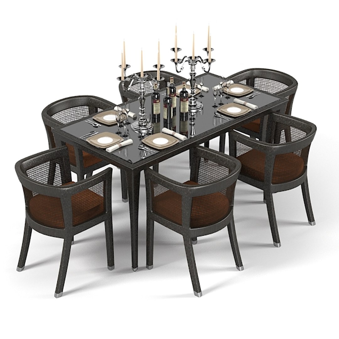 Modern Dining Table 3d Model