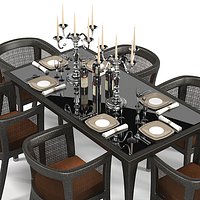 Dedon modern dining table chair armchair set tableware  appointments