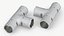 3D Sci-Fi Tee Junction Pipe White model