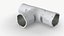 3D Sci-Fi Tee Junction Pipe White model