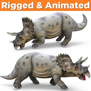 triceratops rigged animation 3D