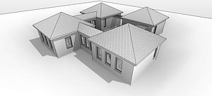 3D Three Bedroom Home model