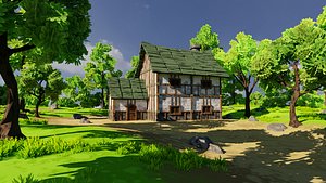 3D Medieval House 5 With Environment 3D model