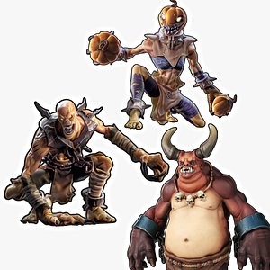 3D Monster Creature Pack 1 - Stylized Devils - Rigged Low Poly Fantasy RPG Horror Zombie - Ghoul Demon Character Model - #64 model