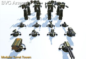 3D modular turret tower model