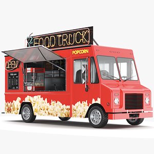 Detailed Popcorn Truck