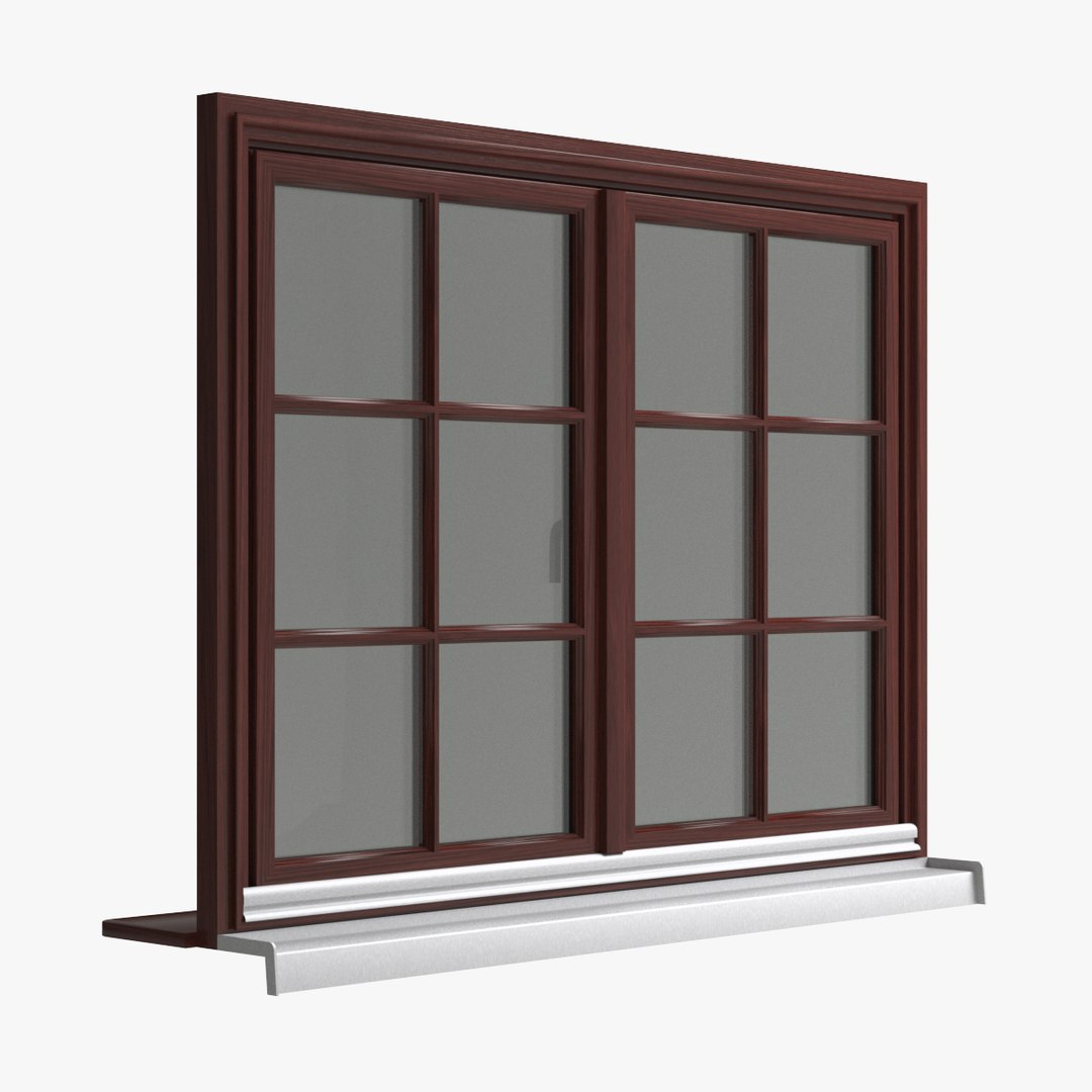 Double Window 3d Model