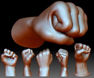 Fist hand gesture knuckle STL file 3D printable male