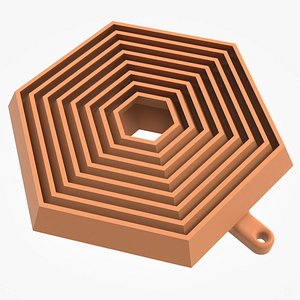 Hexagonal Keychain 3D model