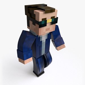Agent Minecraft - Mixamo Animatable - Vray-Arnold