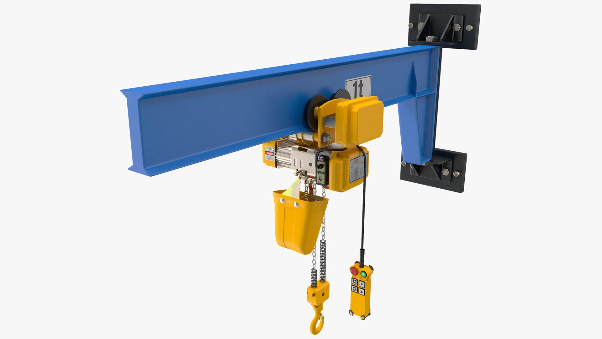 Beam Trolley Mounted Electric Chain Hoist 1T 3D model preview