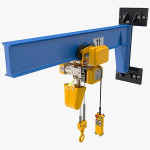 3D Beam Trolley Mounted Electric Chain Hoist 1T model