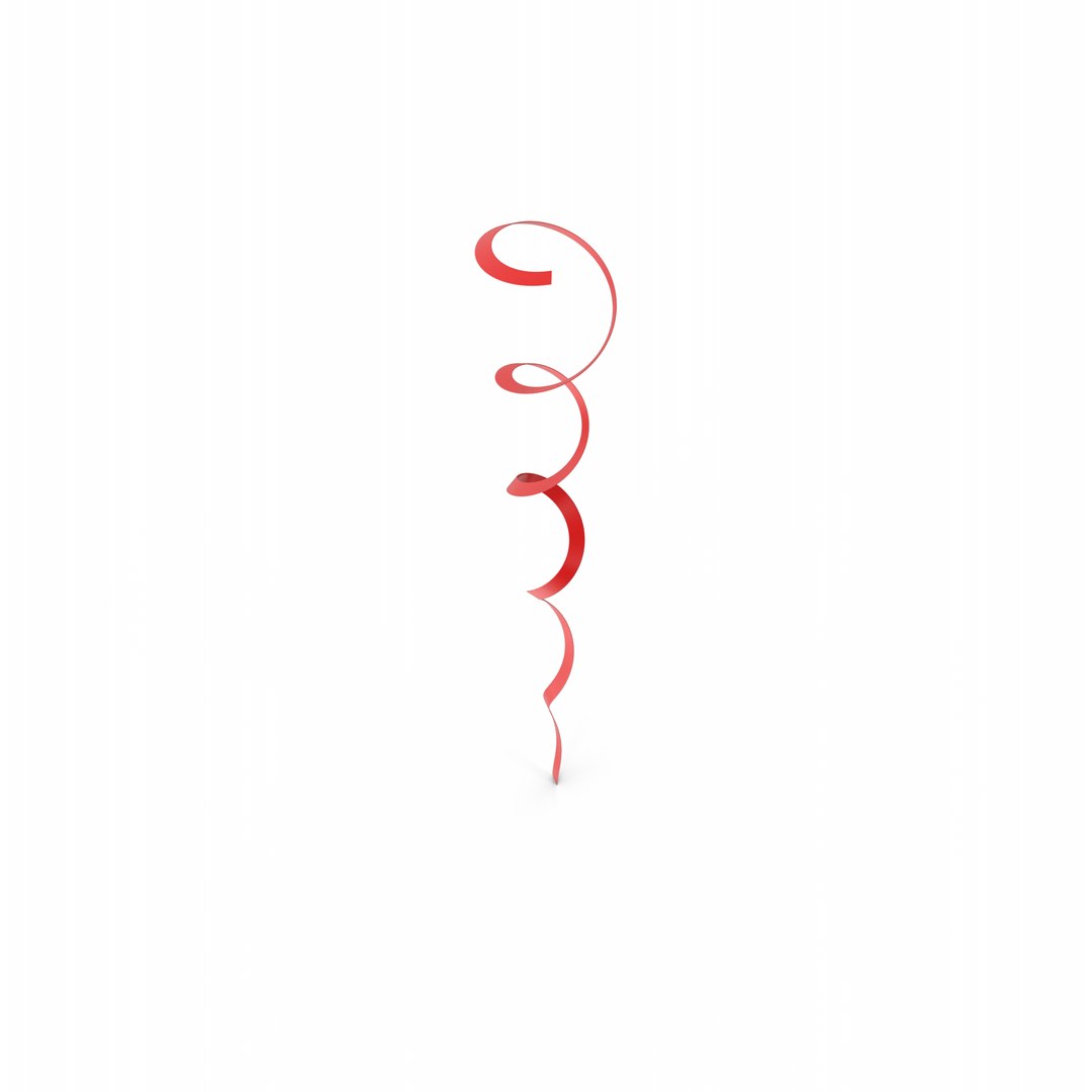 3D Red Curly Ribbon Model - TurboSquid 2145150
