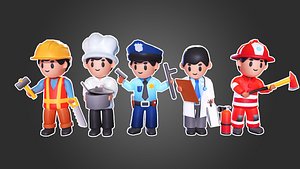 Hypercasual characters - Professions