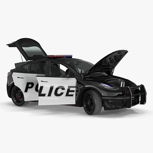Police Tesla Model Y Lights On Rigged