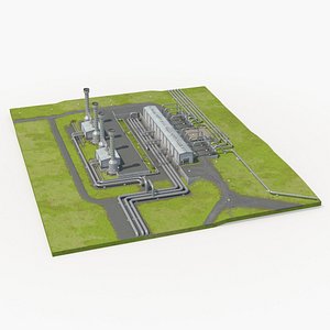 Geothermal Power Plant 3D Model