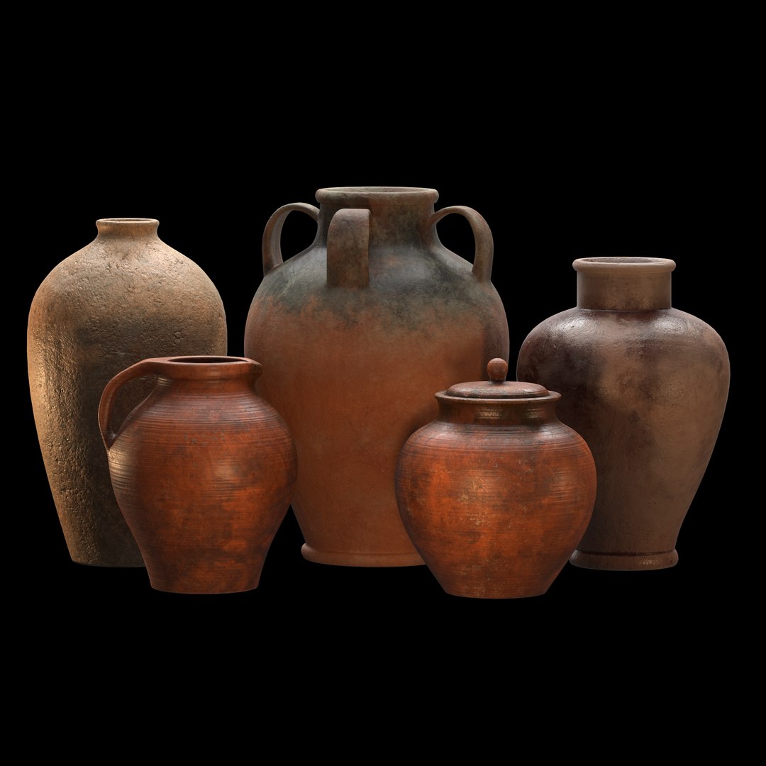 3D Artisan clay vases set 4 https://p.turbosquid.com/ts-thumb/OH/sm45tT/UE/main5/jpg/1677335279/1920x1080/fit_q87/5b7116d2322478c2fd0e119d3f1d24baed372368/main5.jpg