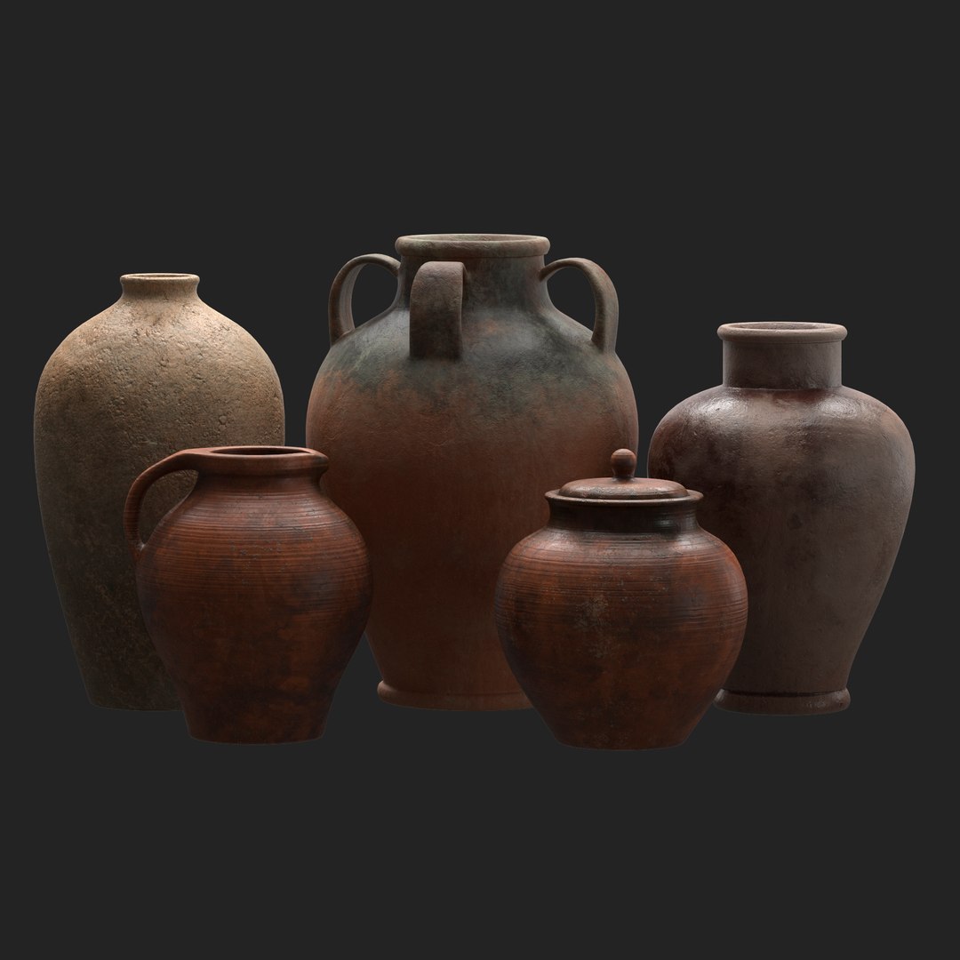 3D Artisan clay vases set 4 https://p.turbosquid.com/ts-thumb/OH/sm45tT/lB/main2/jpg/1677335275/1920x1080/fit_q87/6ce8144b41681afa80c2115c13348dcc19228c24/main2.jpg