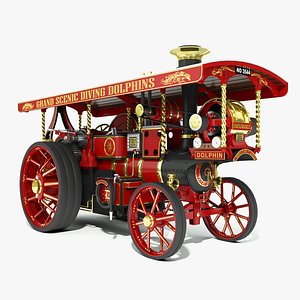 3d burrell steam road locomotive model