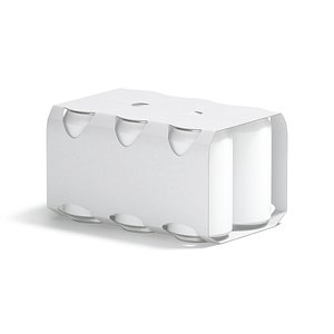 3D White Six 330ml Can Cardboard Pack - carton packaging with 6 pcs beer or soda drink