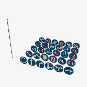 3D model Czech Street signs pack - Commands