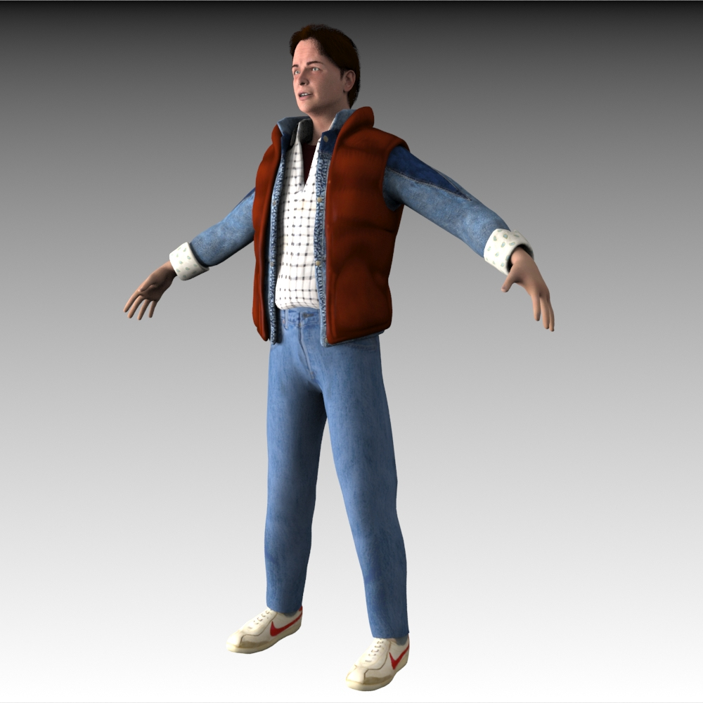 michael marty mcfly character 3d model