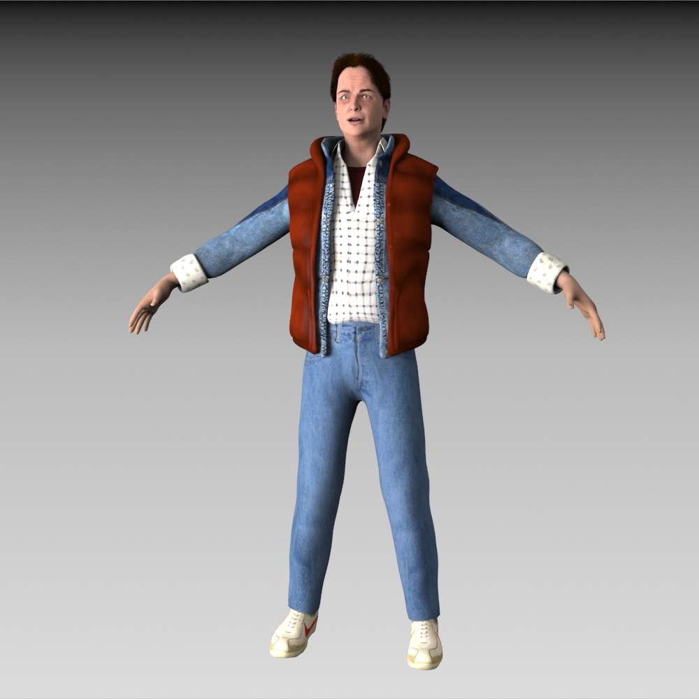 michael marty mcfly character 3d model