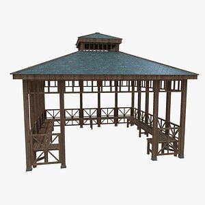Wood Garden Pergola - Gazebo 03 model