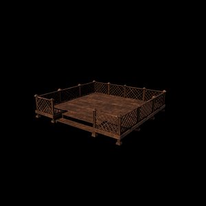 3D model Wooden Terrace 3D model