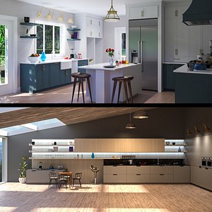 3D Kitchen Collection 003 - Two Scenes PBR