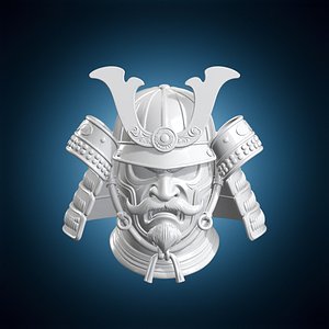 3D Samurai Mempo Bust 3D Print Model