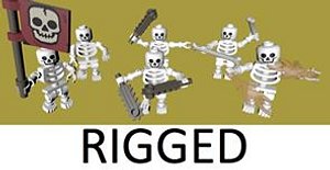 lego skeleton army rigged 3d 3ds