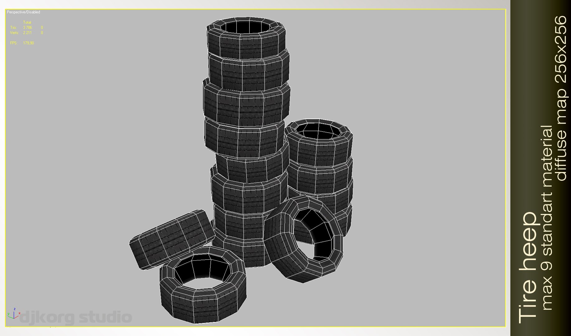 3d model tire stack