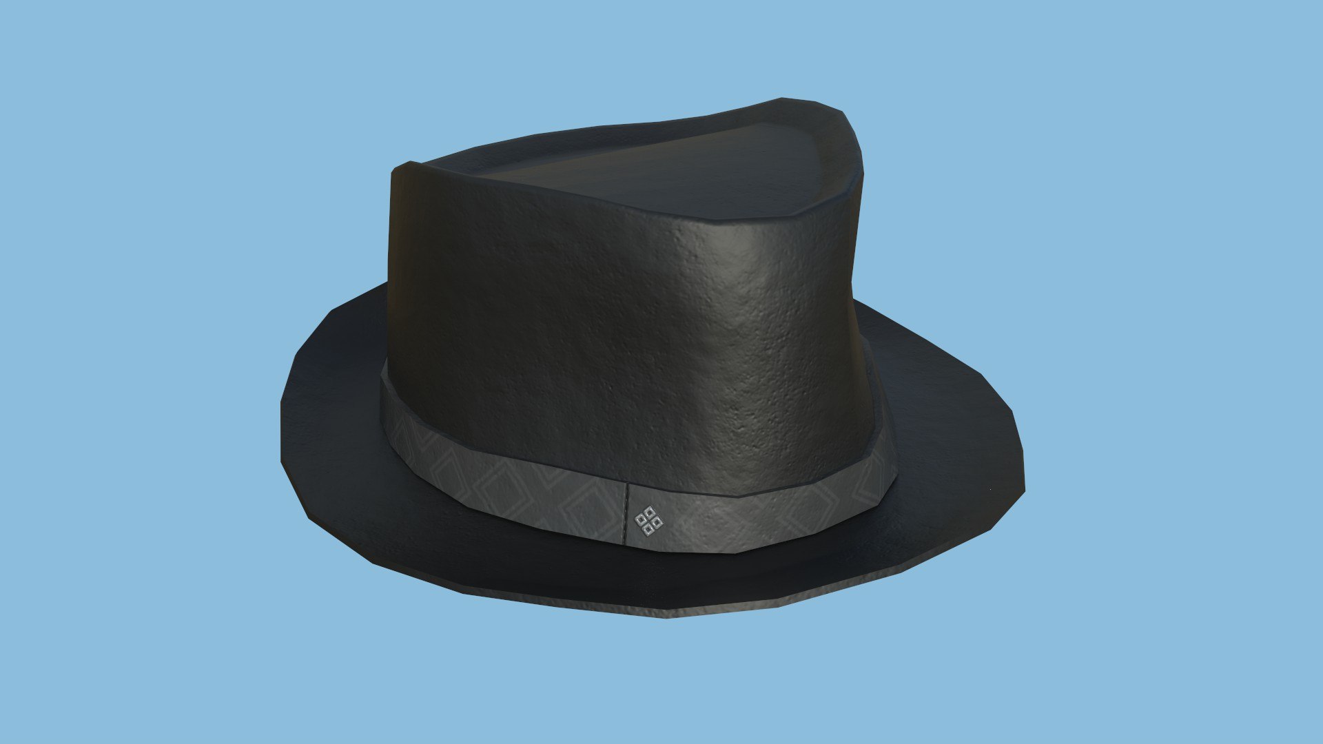 Black Leather Trilby Hat - Character Design Fashion model - TurboSquid
