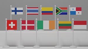 flag architectural 3D model