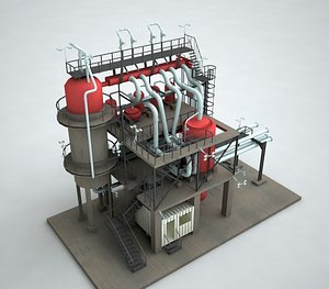 industrial refinery 3d max